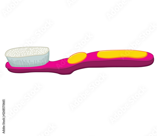 Cute cartoon hand drawn vector toothbrush illustration.