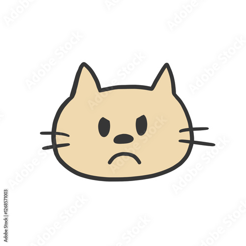 猫のイラスト(怒った顔)
