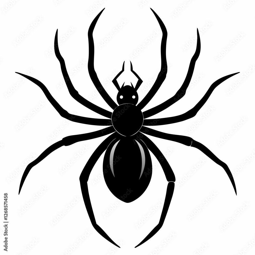 Obraz premium Minimalist Black Spider Silhouette Vector