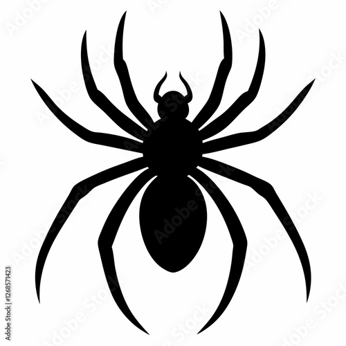 Minimalist Black Spider Silhouette Vector