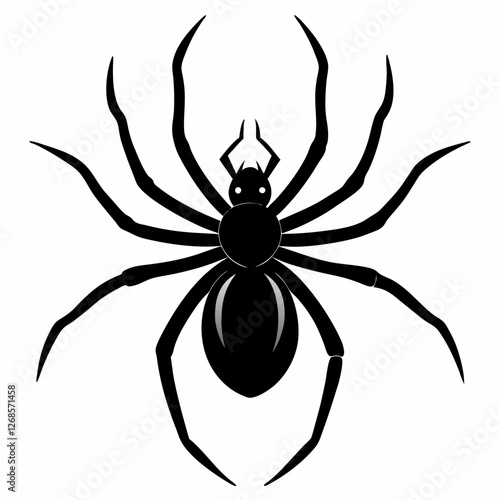 Minimalist Black Spider Silhouette Vector