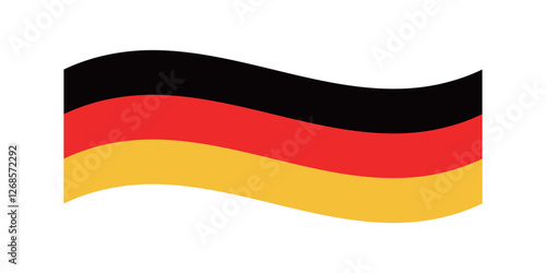 German flag. German long wavy flag digital vector illustration