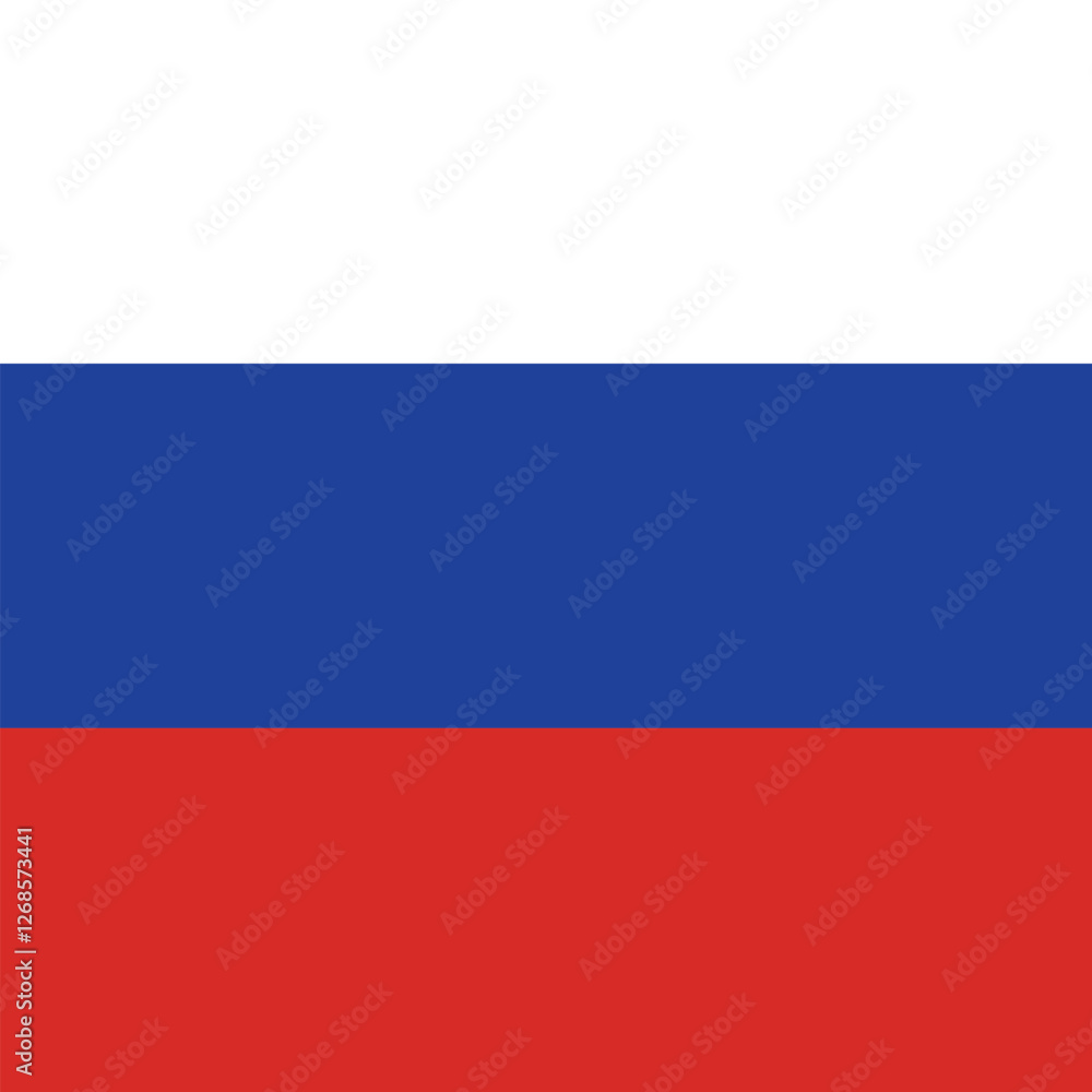 Flag of Russia. Russia square flag icon digital vector illustration Flag of Russia. Russia square flag icon digital vector illustration