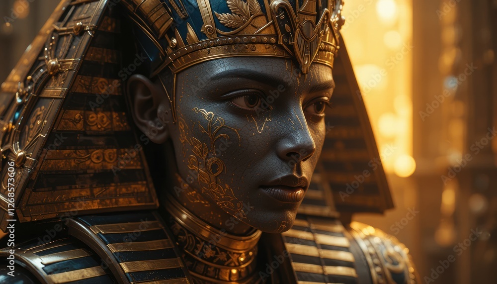 Obraz premium Golden Cyber Pharaoh Ascendant, Image 2