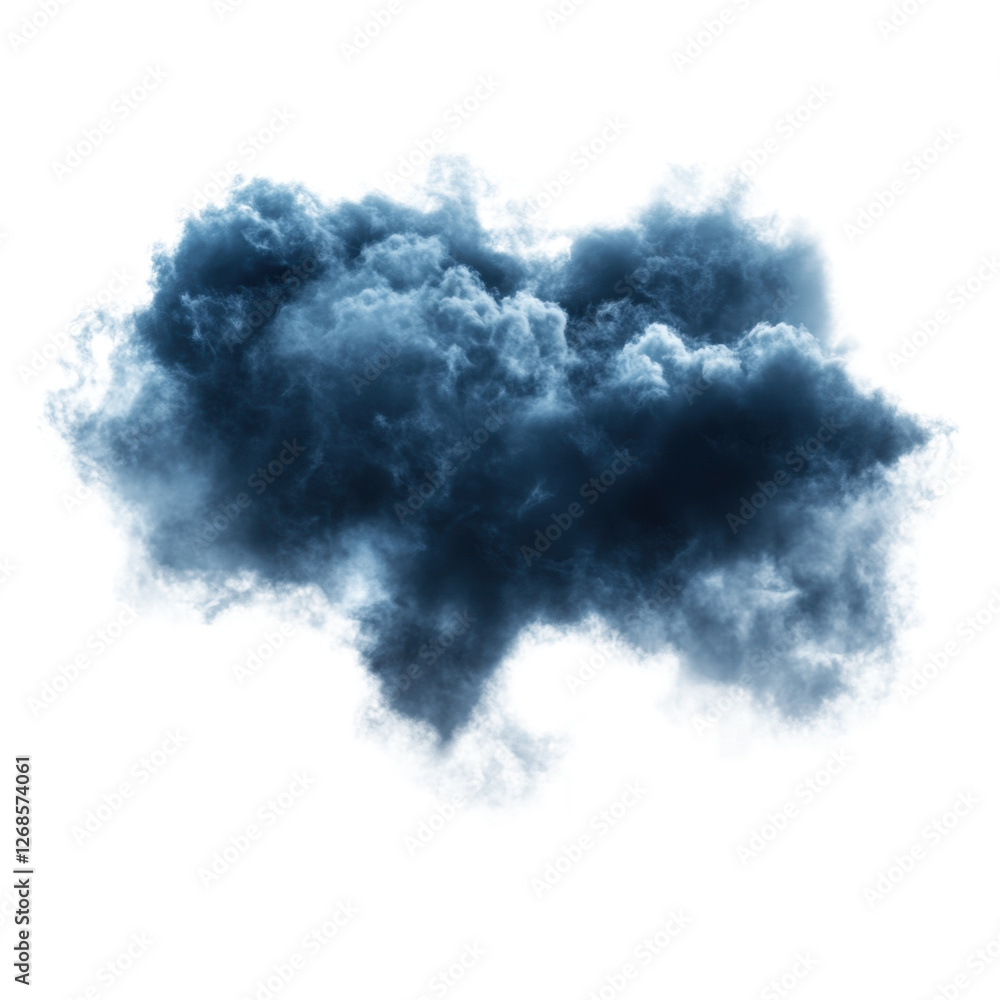 Dark storm cloud, white isolate background Dark storm cloud, white isolate background