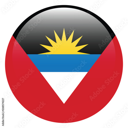 Free Download Antigua and Barbuda flag. Antigua and Barbuda circle flag logo icon computer vector illustration design - GFXLoad