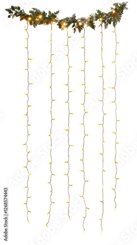 Decorative string lights on a white background