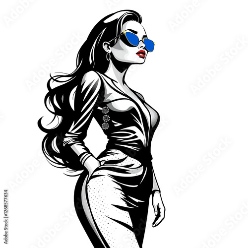 Icon sheet of fashion model, PNG and Vector