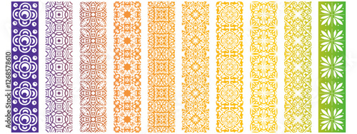 Kufi seamless pattern mega collection. Seamless Islamic pattern icon bundle