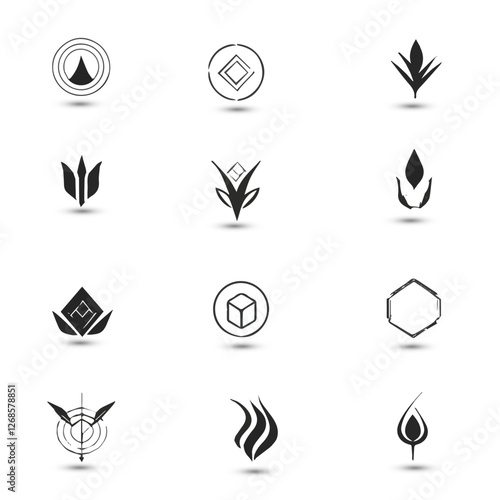 Set collection icon brand identity business logo technology design idea