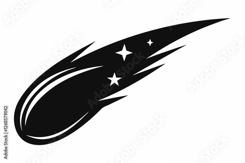 comet silhouette vector illustration