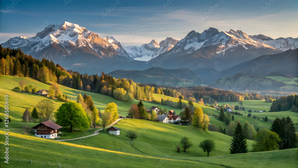mountain landscape in the alps spring background mountain landscape in the alps spring background