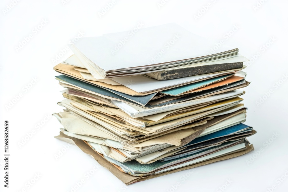 Stacked Papers Documents Archive White Background Stacked Papers Documents Archive White Background