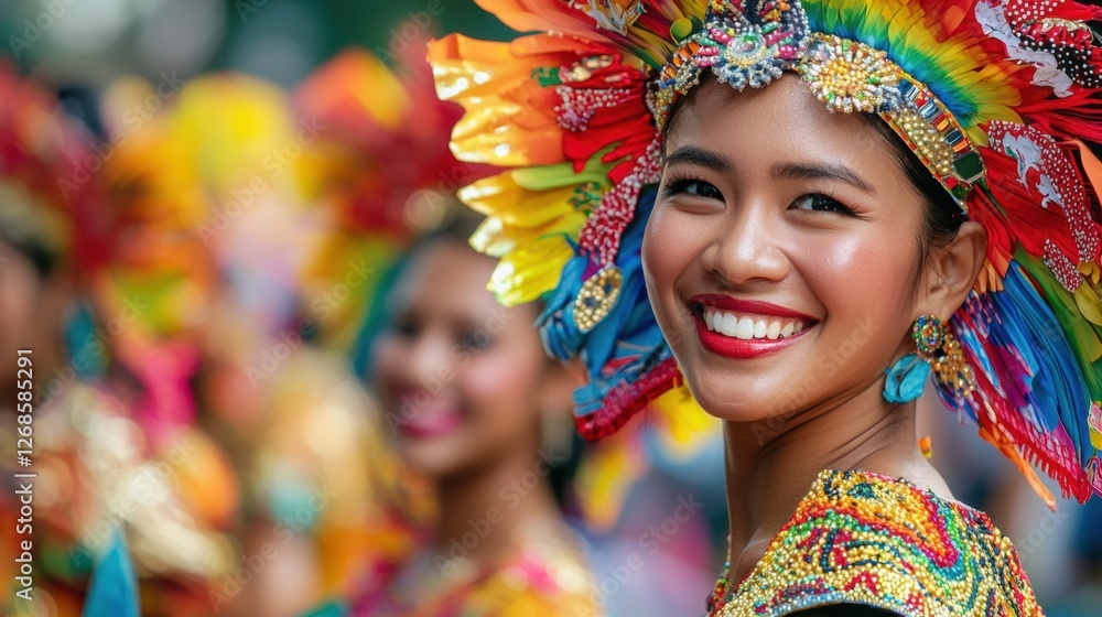 Fototapeta premium Vibrant Cultural Celebration with Colorful Attire