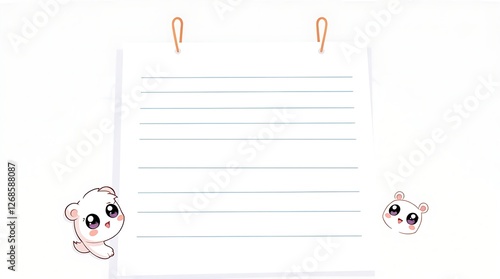 Note paper/scratch paper with and without fill .Vector illustration