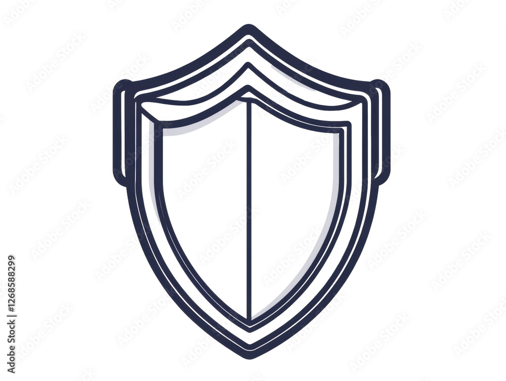 Shield symbol, white isolated background Shield symbol, white isolated background