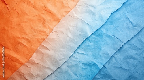 Wallpaper Mural Colorful textured paper background in orange, white, and blue, perfect for creative projects and design inspiration. Torontodigital.ca