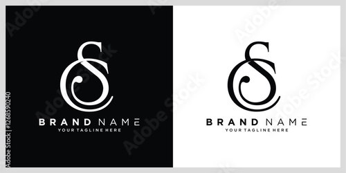 Luxury CS or SC Initial Monogram Text Letter Logo Design