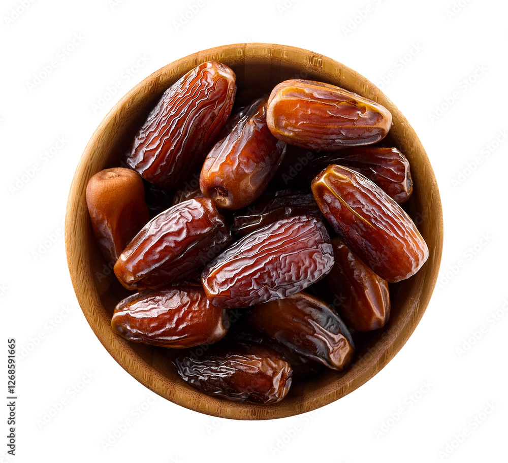 bowl of dried date isolated on tranparent background bowl of dried date isolated on tranparent background
