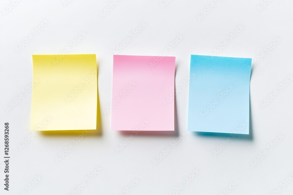 Fototapeta premium Colorful sticky notes on white background, planning