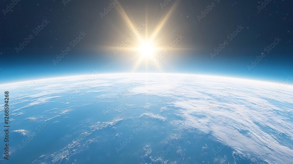 Stunning Earthrise photo Warm sunlight brilliantly illuminates the planet's curve. AI Generated Stunning Earthrise photo Warm sunlight brilliantly illuminates the planet's curve. AI Generated