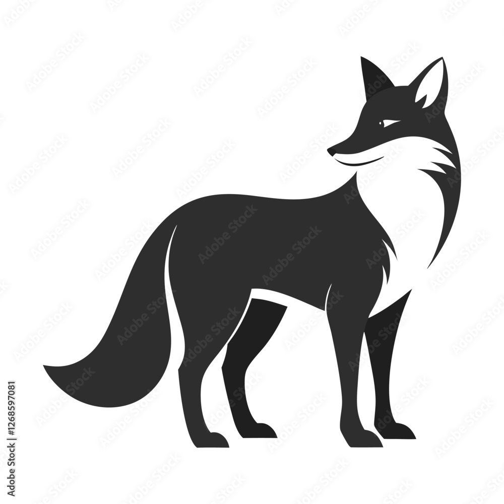 Stylized black Fox Vector Illustration Stylized black Fox Vector Illustration