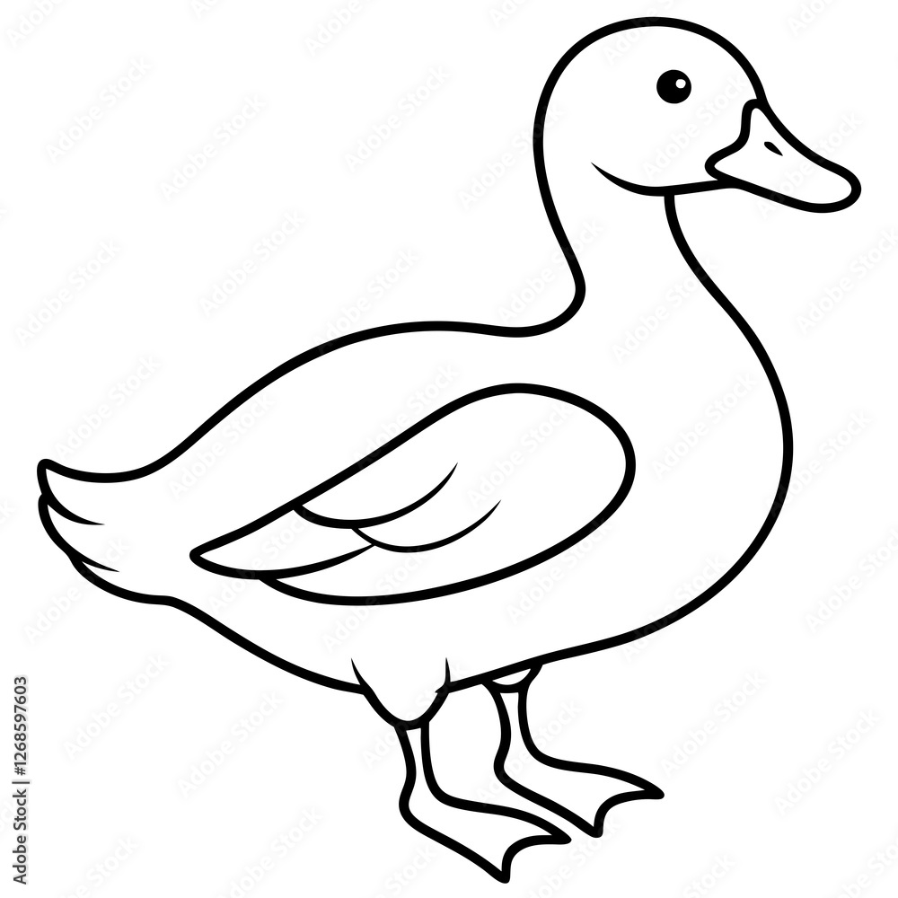 Obraz premium Minimalist Duck Line Art Vector
