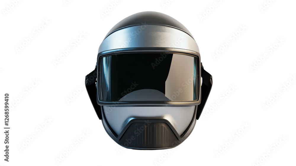 futuristic silver and black helmet with visor and goggles 3d render illustration futuristic silver and black helmet with visor and goggles 3d render illustration