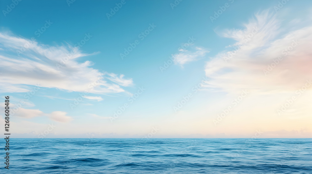 Obraz premium Vast Ocean Under a Calm Blue Sky