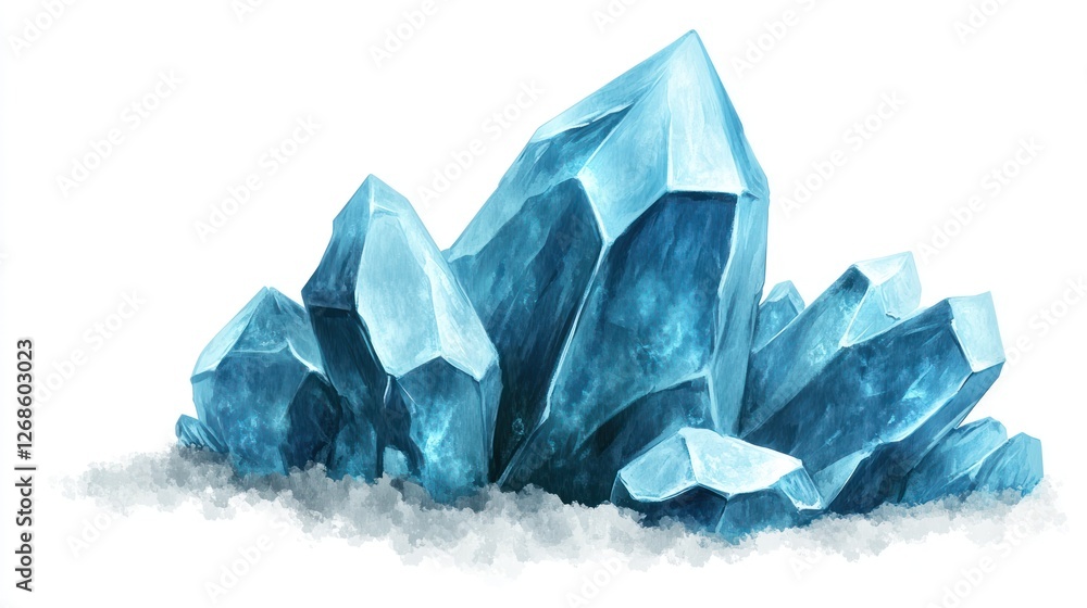 Obraz premium Ice Crystals Cluster on Snow