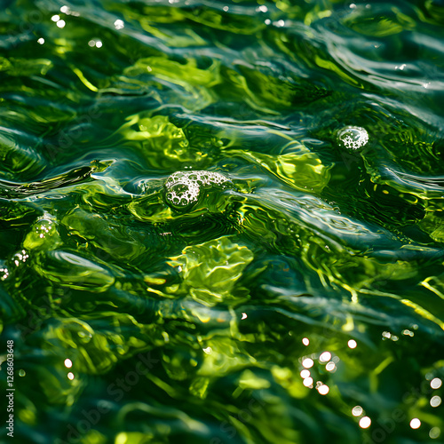 Vibrant Green Algae Underwater Texture photo