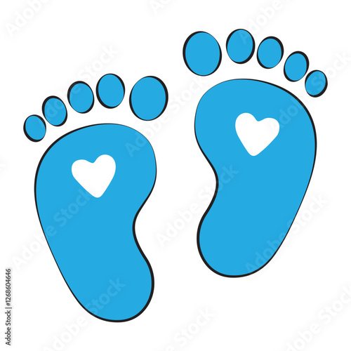 Foot prints icon set. Human footprints linear icon isolated on white. Vector illustration