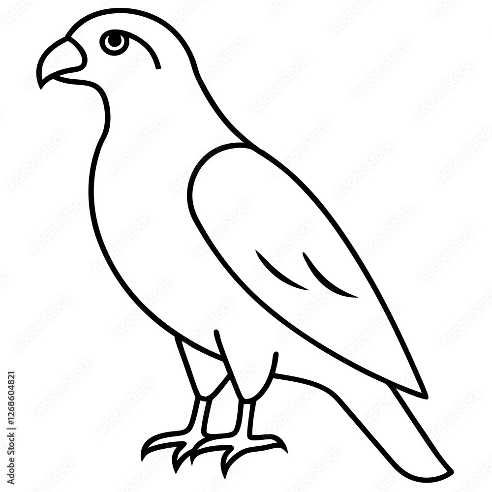 Obraz premium Minimalist Hawk Line Art Vector