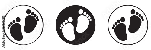 silhouette of baby feet icon over white background. vector illustration. Baby footprints icon isolated on white background. Baby feet sign. Set icons colorful.