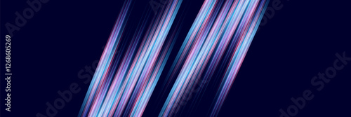 Modern abstract high speed movement. Colourful dynamic motion on blue background. Movement sport pattern for banner or poster design background