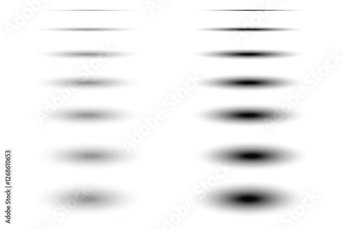 Set of transparent shadows. Realistic shadow effect. Poster, flyer, business card, banner. On a transparent background.