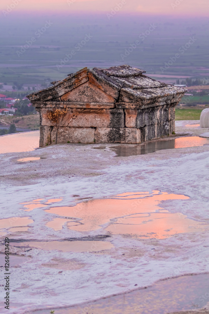 Antique tomb in Hierapolis in Pamukkale, Denizli, Turkey