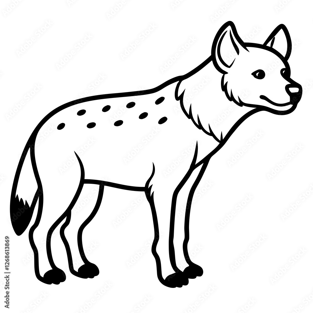 Fototapeta premium Minimalist Hyena Line Art Vector