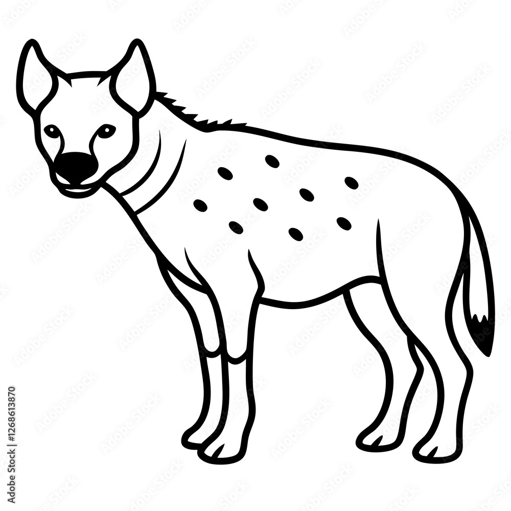 Fototapeta premium Minimalist Hyena Line Art Vector