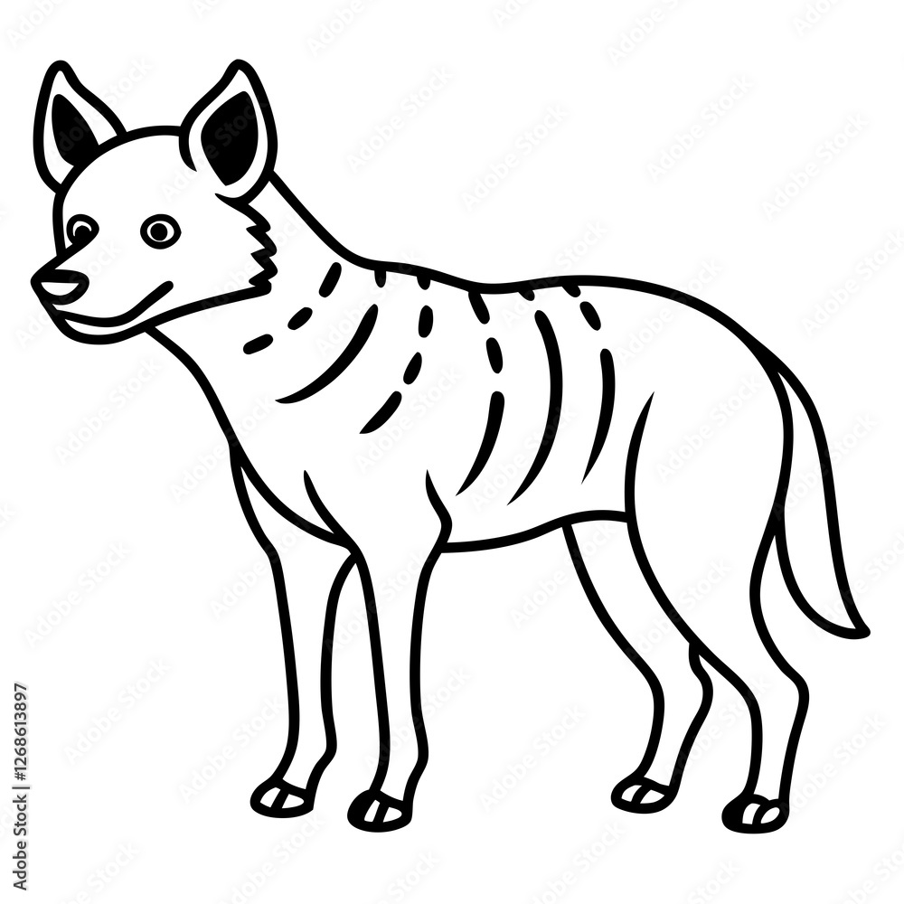 Fototapeta premium Minimalist Hyena Line Art Vector