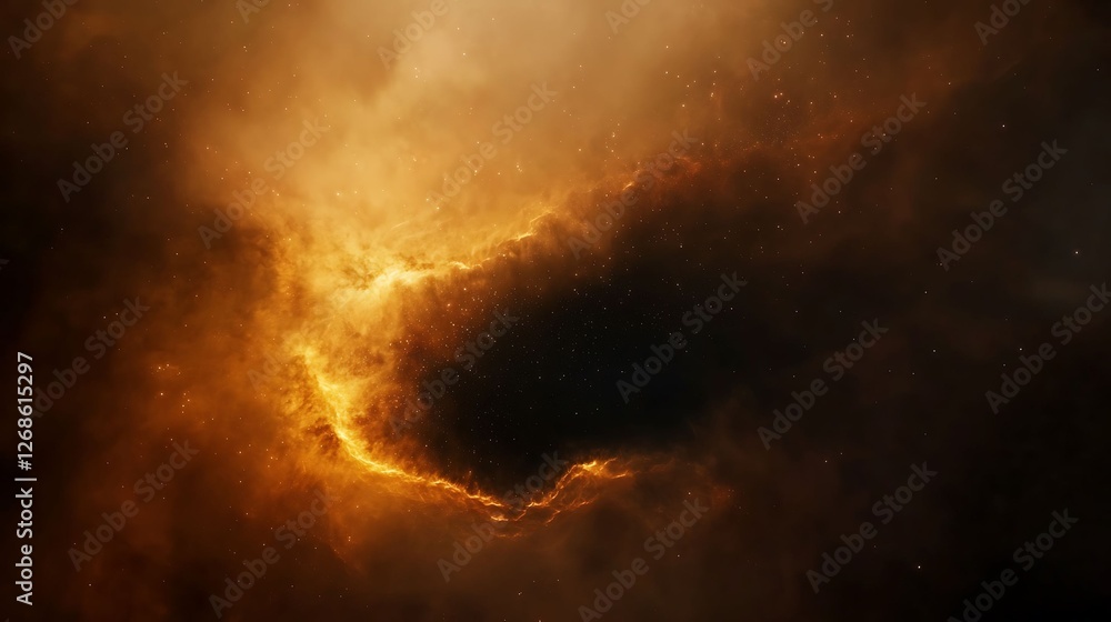 Fototapeta premium Majestic Deep Space Nebula with Swirling Cosmic Elements and Ethereal Colors Creating a Stunning Celestial Display