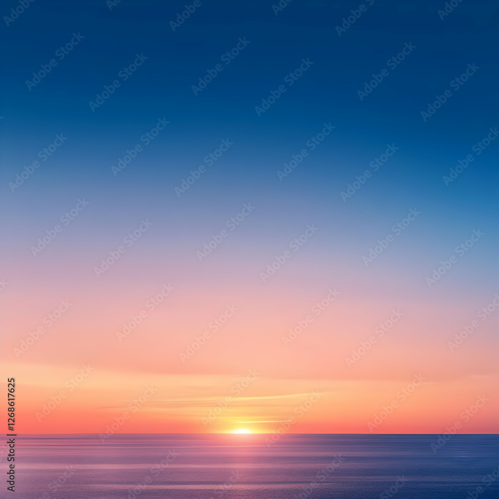 Obraz premium Vibrant Sunset Over Calm Ocean