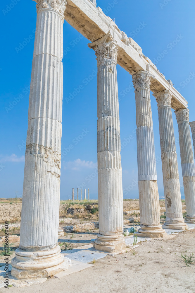 Ruins of Laodicea antique Greek city in Denizli, Turkey