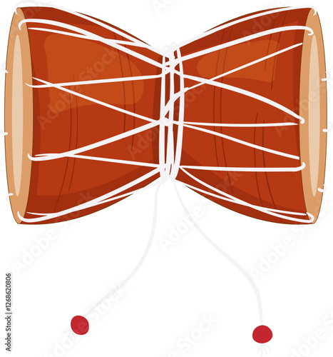 Lord Shiv damru musical instrument vector illustration for Maha Shivratri festival decoration