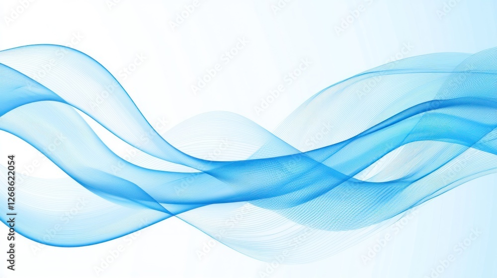 Abstract light blue wavy lines on white background Abstract light blue wavy lines on white background