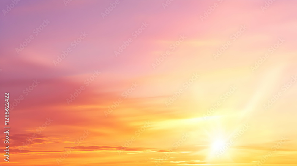 Obraz premium Vibrant Sunset Sky With Orange Pink And Purple Clouds