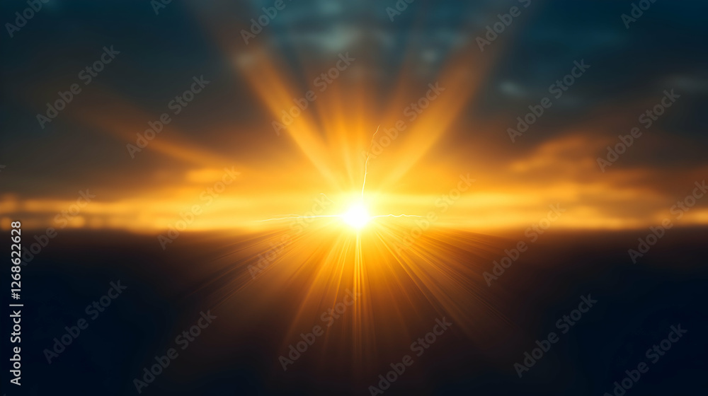 Fototapeta premium Vibrant Sunset with Golden Rays