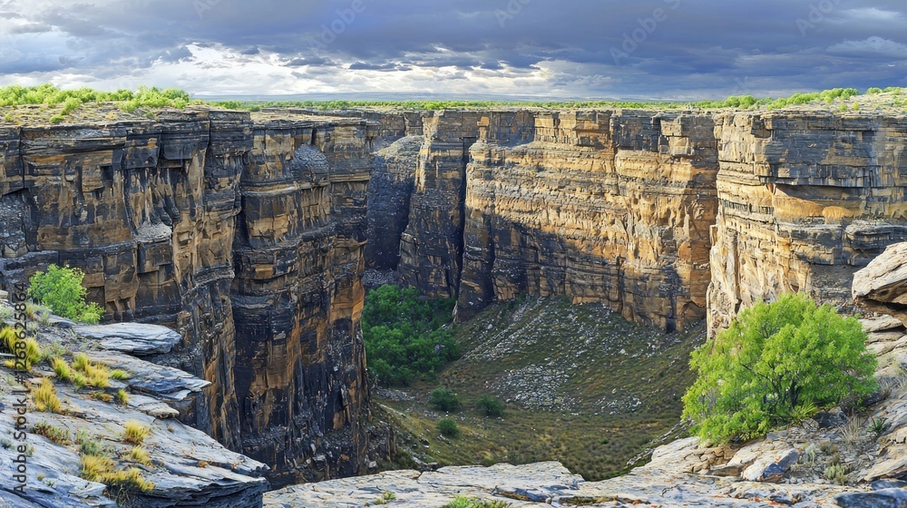 Obraz premium Canyon Vista Under Dramatic Sky