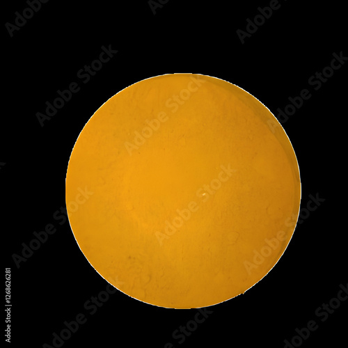Turmeric Yellow Resin Sphere Isolated on Transparent Background. This high-quality image is perfect for design projects, packaging, branding, and herbal or wellness-related concepts.