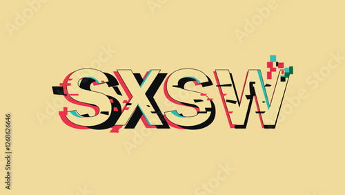 SXSW Glitch Art Logo Design